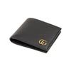 Gucci GG Marmont Logo Short Double Fold Leather Wallet Men Wallet Black 428726-DJ20T-1000