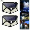 2PCS Solar Light 100 LED Motion Sensor Solar Light 3 Lighting Modes Suitable for Walls Courtyards Gardens Passages KTY