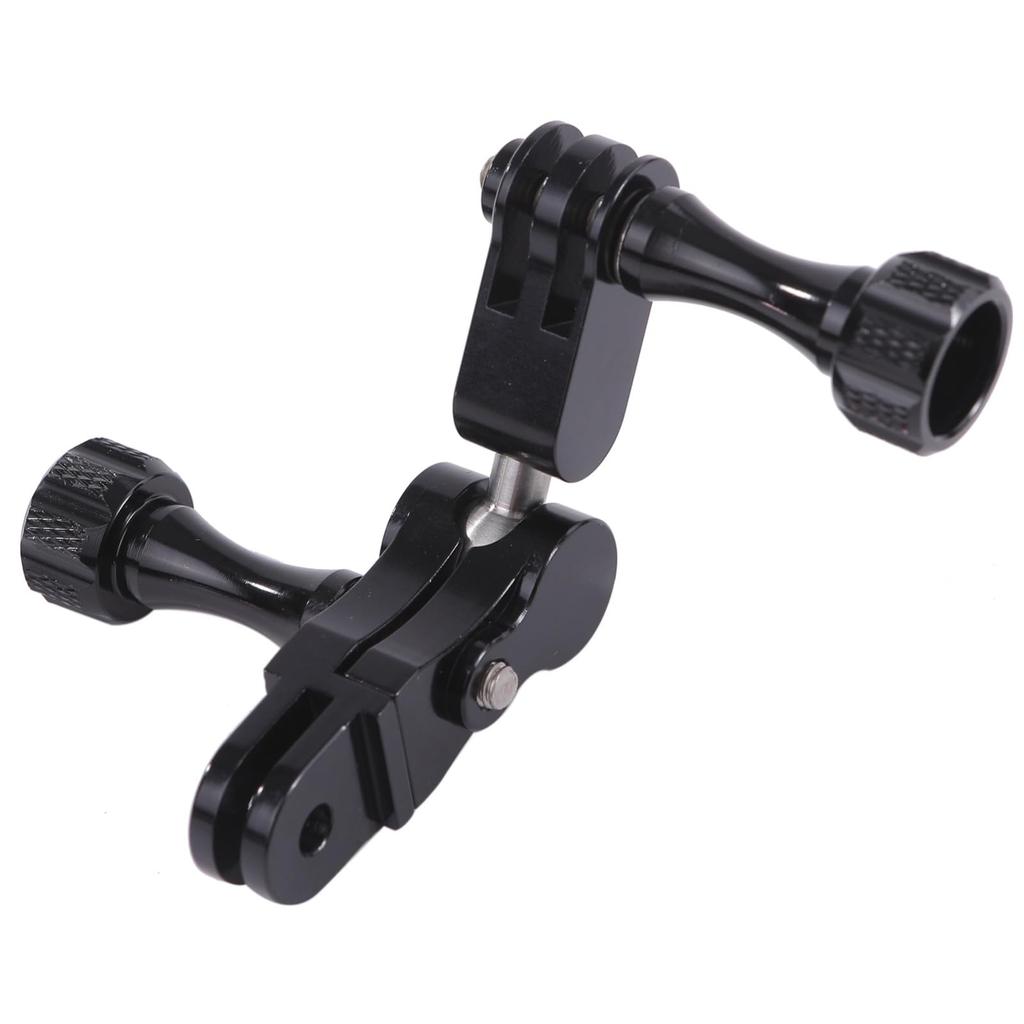 Rubonarie Aluminum Bracket for GoPro and Osmo Action, 180° and 360° Rotation, Fine Adjustment, Wrench Included (Black)