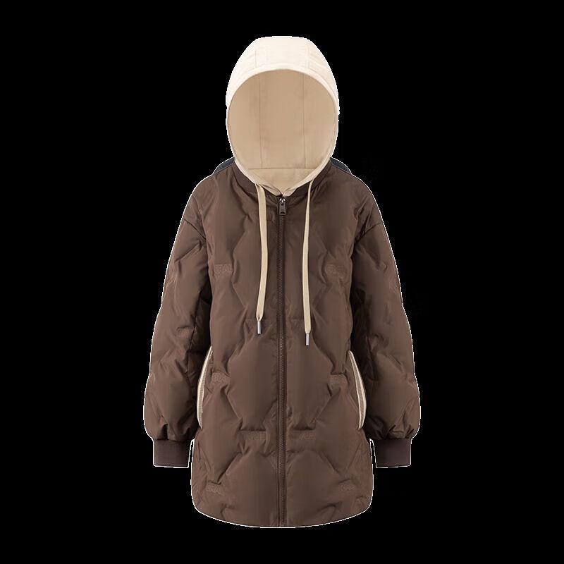 Ailaiyi Women's Faux Two-Piece Hooded Down Jacket