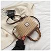 Textured Bamboo Handle Woven Bag for Thailand Tourism and Vacation Fashion Crossbody Straw Woven Bag