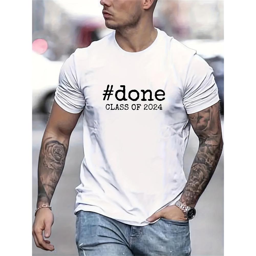 

Done Class of 2024 T-Shirt,Soft Breathable & Fade-Resistant, Classic Fit for Daily Casual Wear XXL білий