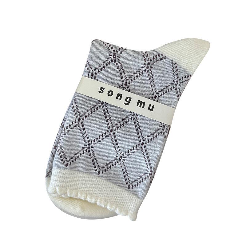 Boneless Socks, Women's Mid-calf Socks, Autumn and Winter Girls' Bow Pile Socks