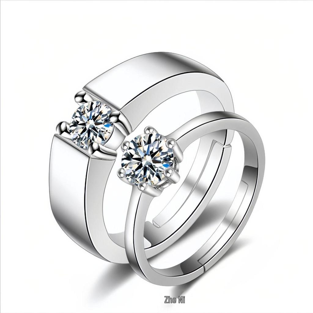 Simulierter Ein-Karat-Sechs-Krappen-Ehering für Damen - Falscher Diamant-Zeremonien-Requisite für Paare