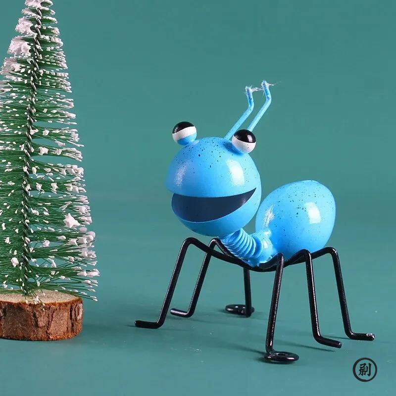Kovové mravence zahradní dekorace, plot trávník ložnice obývací pokoj závěsná nástěnná dekorace, 3D socha mravenci umělecká dekorace ozdoba