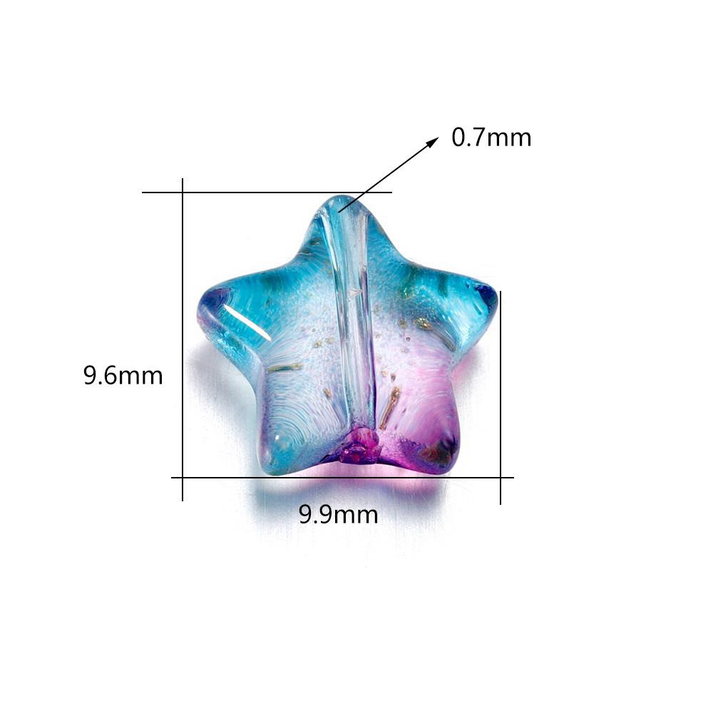 30Pcs 8/9mm AB Color Five-pointed Star Beads Czech Glass Loose Spacer Beads for Jewelry Making Hairpin Handmade DIY Accessories