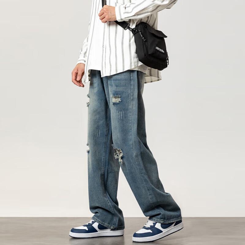 

Мужские ретро свободные прямые повседневные джинсы XL