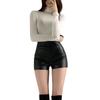 Women's Fall High Waisted Bodycon Straight Leg PU Leather Shorts Y2K Sexy A-Line Hot Pants Mini Shorts Versatile Slim Fit Hot Pants