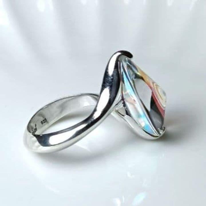 Used 313 Baccarat Fleur de Psideric Crystal Ring