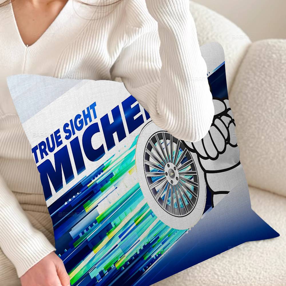 M-Michelins Logo Pillow Cover for Bedroom Room and Living Room Sofa Decorative Cushion Cover