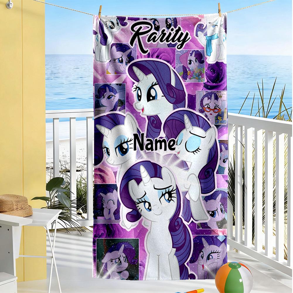 Little Pony Personalized Text Beach Towel Super Soft Microfiber Quickdry Fabric