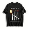 Gradient Burning Match Print Casual Top For Men Women Pure Cotton T-shirt