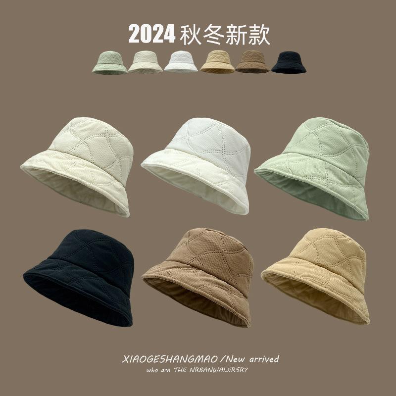 Autumn and winter hat women's new solid color bucket hat spring and autumn plain face small bucket hat versatile basin hat