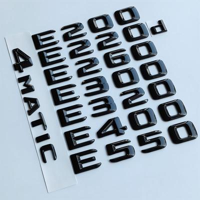 AAZC1 2015 Glossy Black Letters E200 E260 E300 E320 E350 E220d E400 E550 4Matic ABS Car Emblem for W212 Trunk Sticker