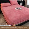 Winter Milk Velvet and Velvet Bed Sheet Single Mattress Cover Coral Velvet Thickened Bed Cover Single Full Package Bed Sheet Protective Cover