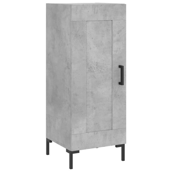 VidaXL Buffet Gris béton 34,5x34x90 cm Bois d'ingénierie 830448