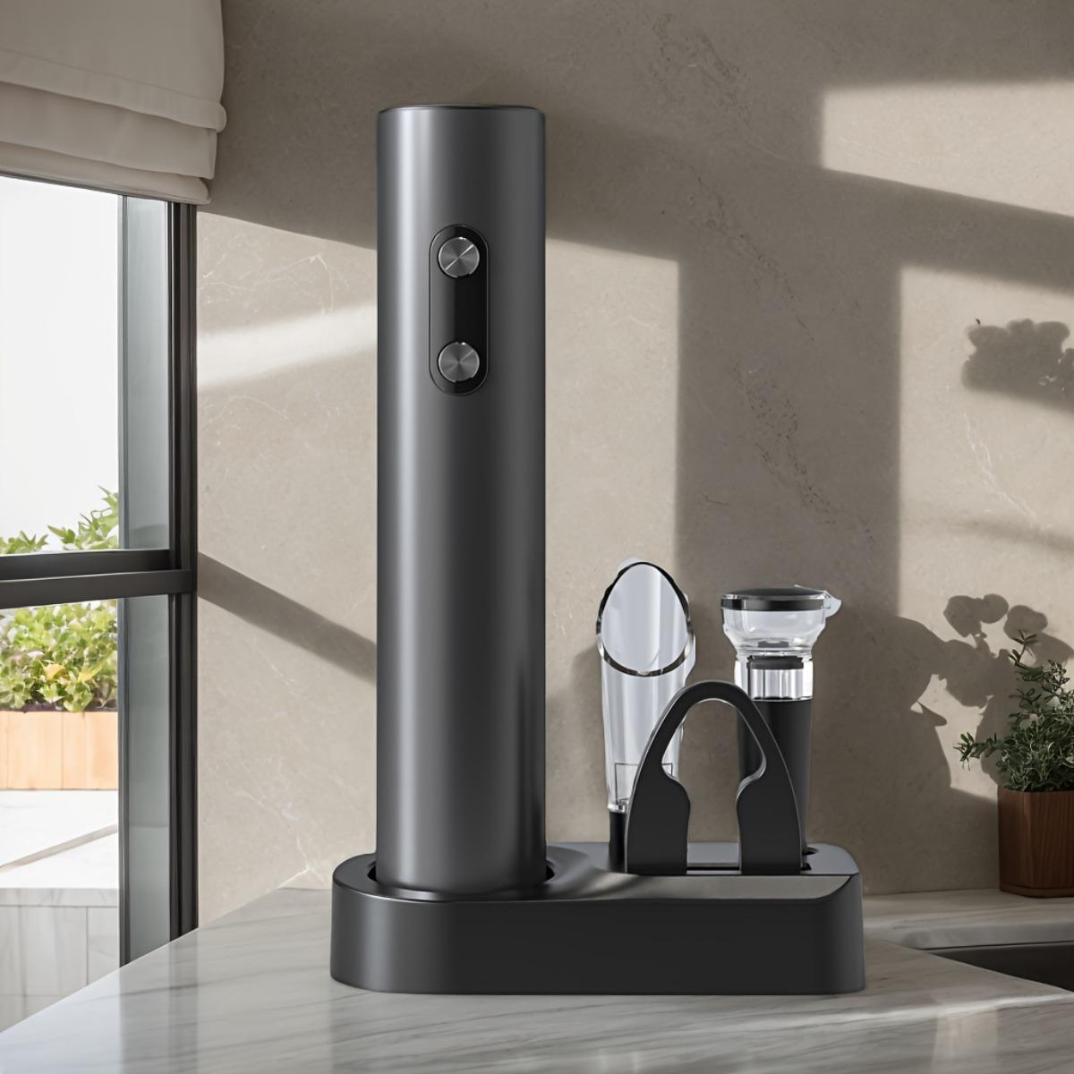 

1 шт. Автоматический электрический штопор, набор, спиральный вакуумный дозатор свежей воды, аксессуар для бара, 1,93 дюйма X 9, стильная модель 1 set чёрный