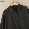 ZANZEA Chemise Classique à Manches Longues et Col Revers Décontractée pour Femme