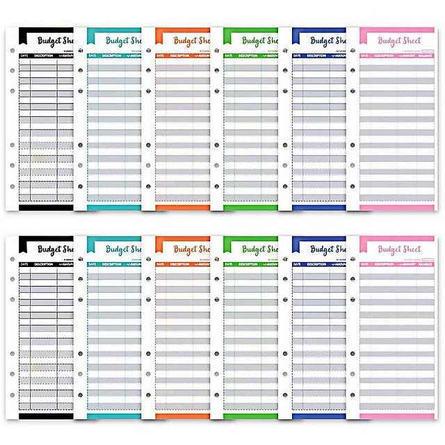 2023 Laser Budget Binder Zipper Envelopes Organizer Cash Envelopes for Budgeting Saving Money A6 Planner 6 Pockets Accessories