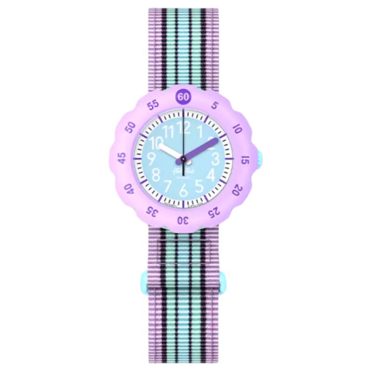 

SWATCH Flik Flak Quartz Movement Kids Watch 34.75mm Blue Dial Plastic Watch Case Fabric Strap ZFPSP071 Blue Dial
