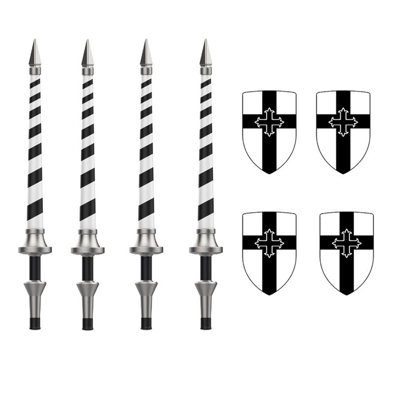Medieval Castle Soldier Military Accessory Building Blocks Dragon Black Eagle Knight Figures Shield Spear Armor Army Bricks Toy