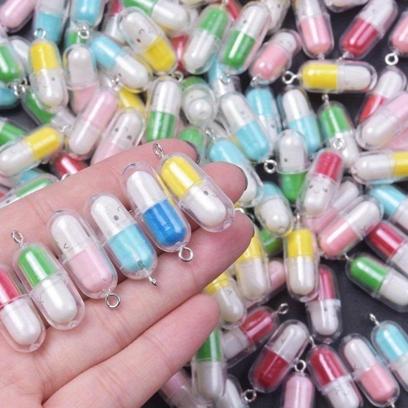 10pcs Resin Cute Smiling Face Capsule Charms Pendant for Jewelry Making New Diy Earrings Keychain Handmade Accessories