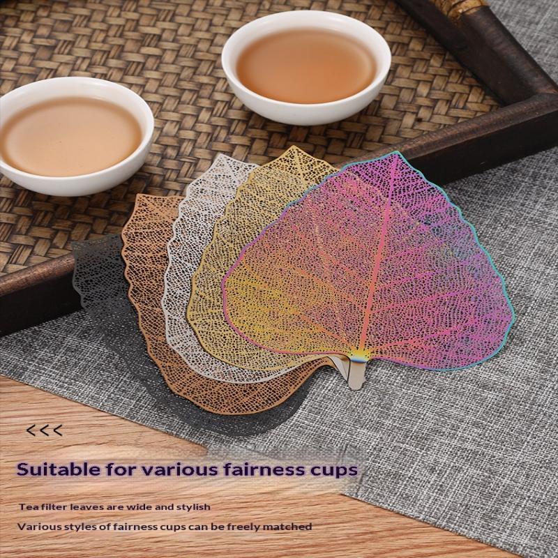 1Pcs Stainless Steel Bodhi Leaf Shape Tea Infuser Hollow Out Kung Fu Tea Strainer Drinkware