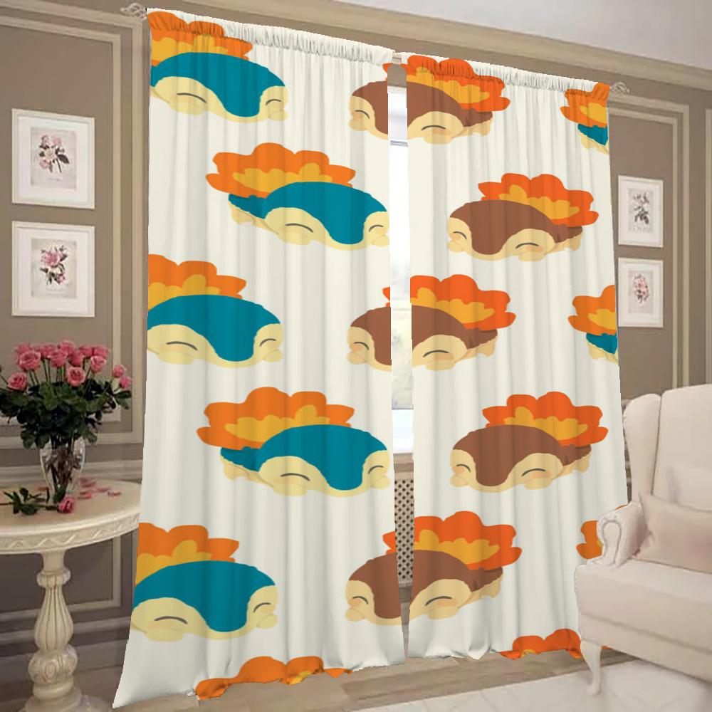 Home Interior Kitchen Curtains for Living Room 2 Pieces Blackout Curtains Door Curtain P-pokemon-n Bedroom Decoration Partition