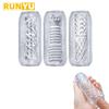 Transparent Male Masturbator Artificial Pussy Vaginal for Men 18 Glans Sucking Penis Pump Sex Toys Erotic Spikes Exerciser