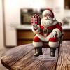 2D Acrylic Christmas Snow House with Santa & Reindeer Desktop Ornament
