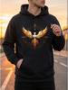 Fire Phoenix Pattern Themed Print Fashion Hoodie, Unisex, Front Or Back Printing Available, Lightweight And Breathable, Suitable for Spring And Autumn