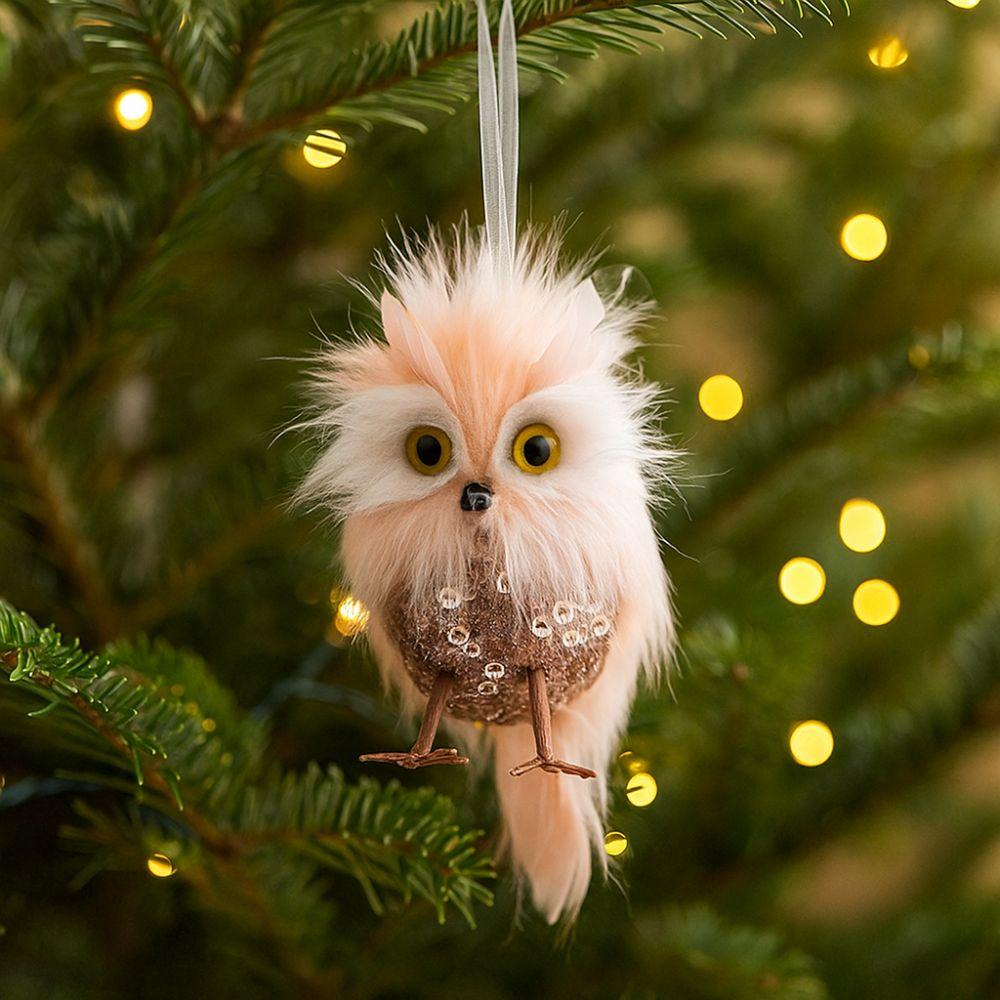 Sled Mouse Xmas Tree Pendants Cartoon Christmas Doll Pendant Cute Simulation Owl Ornament  Gift