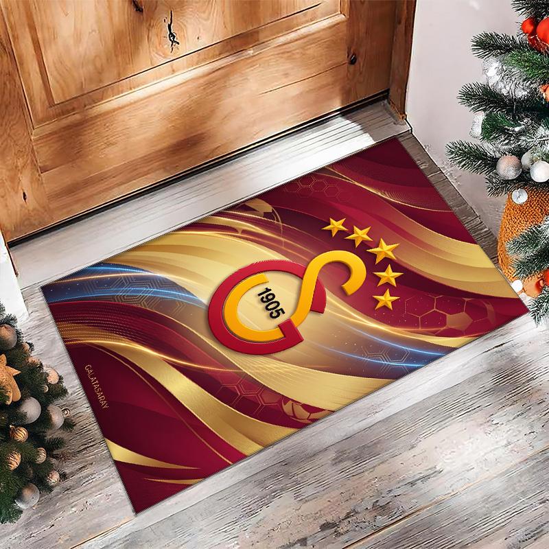 Tappeto Morbido Antiscivolo per Interni con Motivo Calcio Galatasaray FC Tappetino Decorativo Sportivo per Camera da Letto