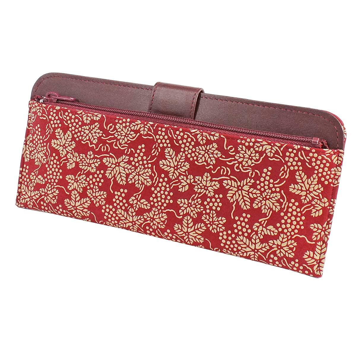 

Indenya Inden Длинный кошелек, Большой, Тонкая оленья кожа, Красный с белым лаком, Узор «Виноград», 2107-13-120