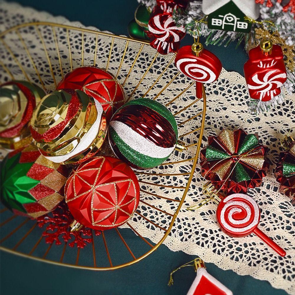 40pcs Plastic Electroplated Hanging Balls Set Christmas Tree Pendants  Holiday Party Ornament