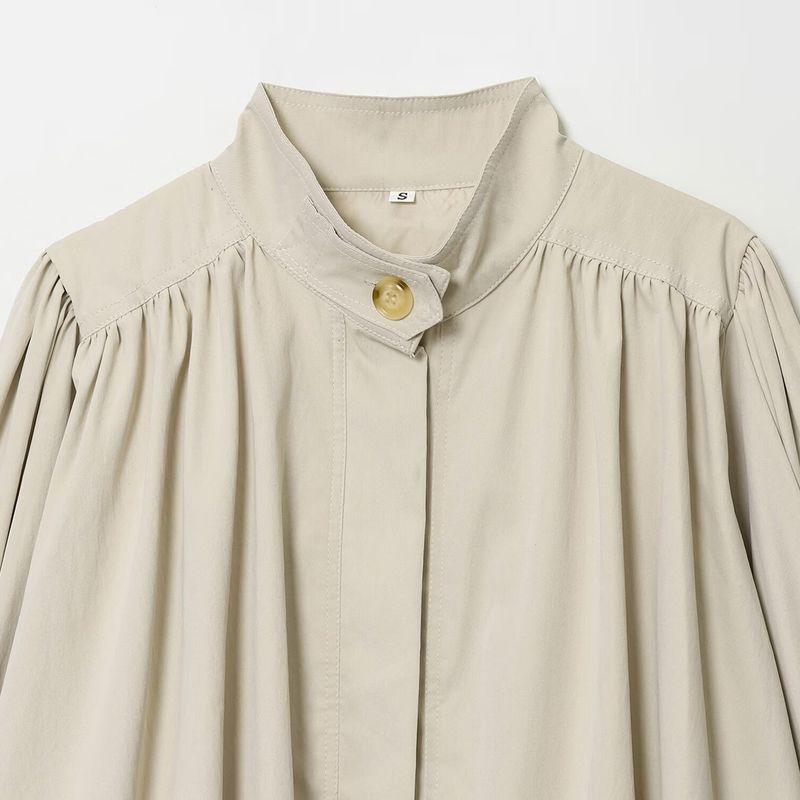 Za New Fall Women's Clothing 2025 Fashion Style French Fashion All-Match Ruffle Turtleneck Tops Short Coat