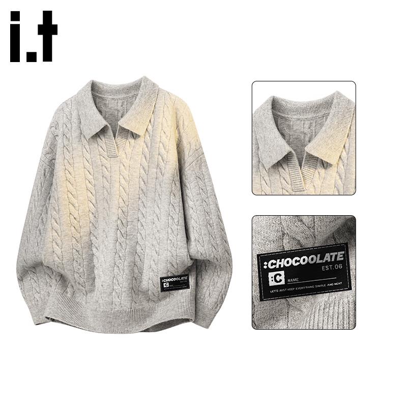 

CHOCOOLATE Men s Preppy Polo Collar Knit Sweater 2XL