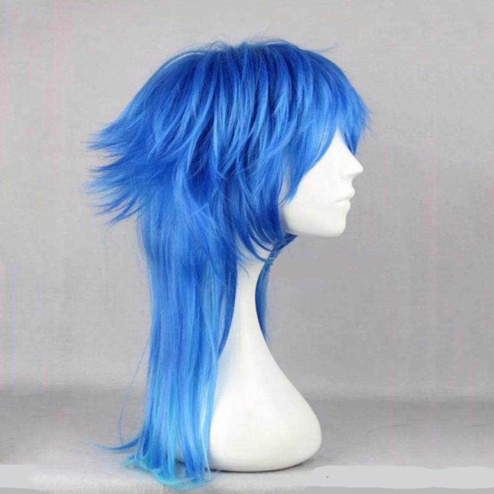 Dramatical Murder DMMD Seragaki Aoba Kostium Cosplay Peruka Imprezowa Dwukolorowa Niebieska Ombre Syntetyczne Włosy
