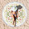 Serviette de Plage Ronde en Fibre Ultra-Fine pour Adultes - Personnalisable, Serviette de Sport et de Bain Absorbante