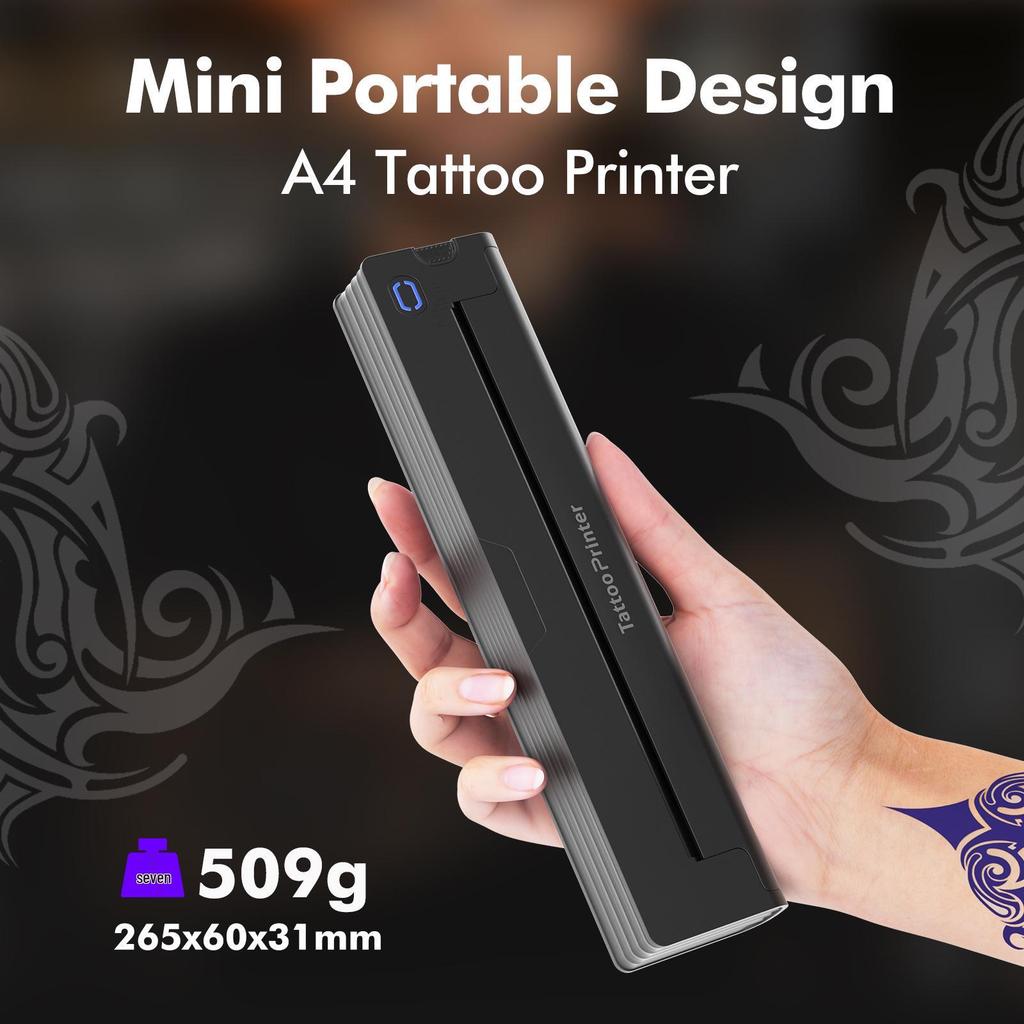 Stampante Termica Portatile Bluetooth Transfrontaliera per Tatuaggi - Strumento Essenziale per Ufficio per Tatuatori