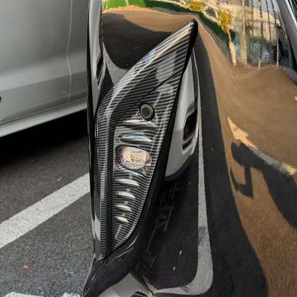

Set of 2 ABS Carbon Fiber Grain Front Fog Light Covers for Cars None