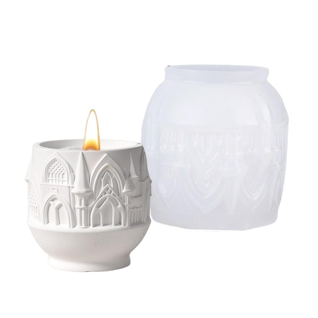 Silicone Mould for Candle Making and Resin Art Castles Storage Cup Crafting Nordic Designs Home Decoration Daily Use