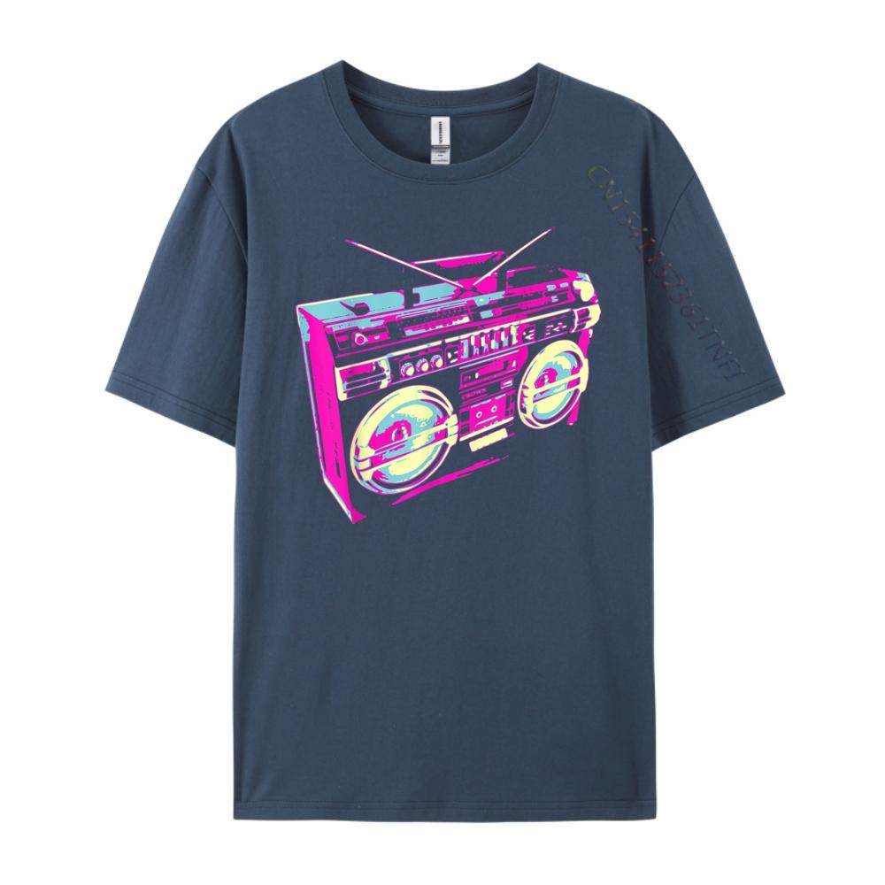 Cool Cassette Boom Stereo Music Player Box Design Funny Shirts Shirts Harajuku Comfortable TShirt Casual