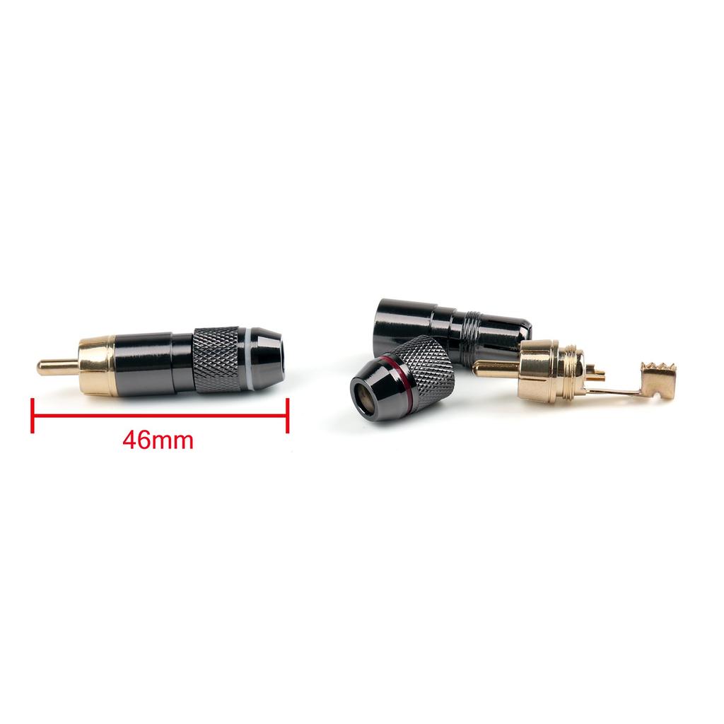 Bruce Shark Kupfer und Messing RCA Audio Video Adapterstecker & 12-teilige vergoldete Stecker, vergoldet