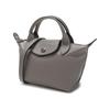 Longchamp Le Pliage Cuir 17 Mini Dumpling Bag Women Shoulder Bag Dove-Gray 1500757P55