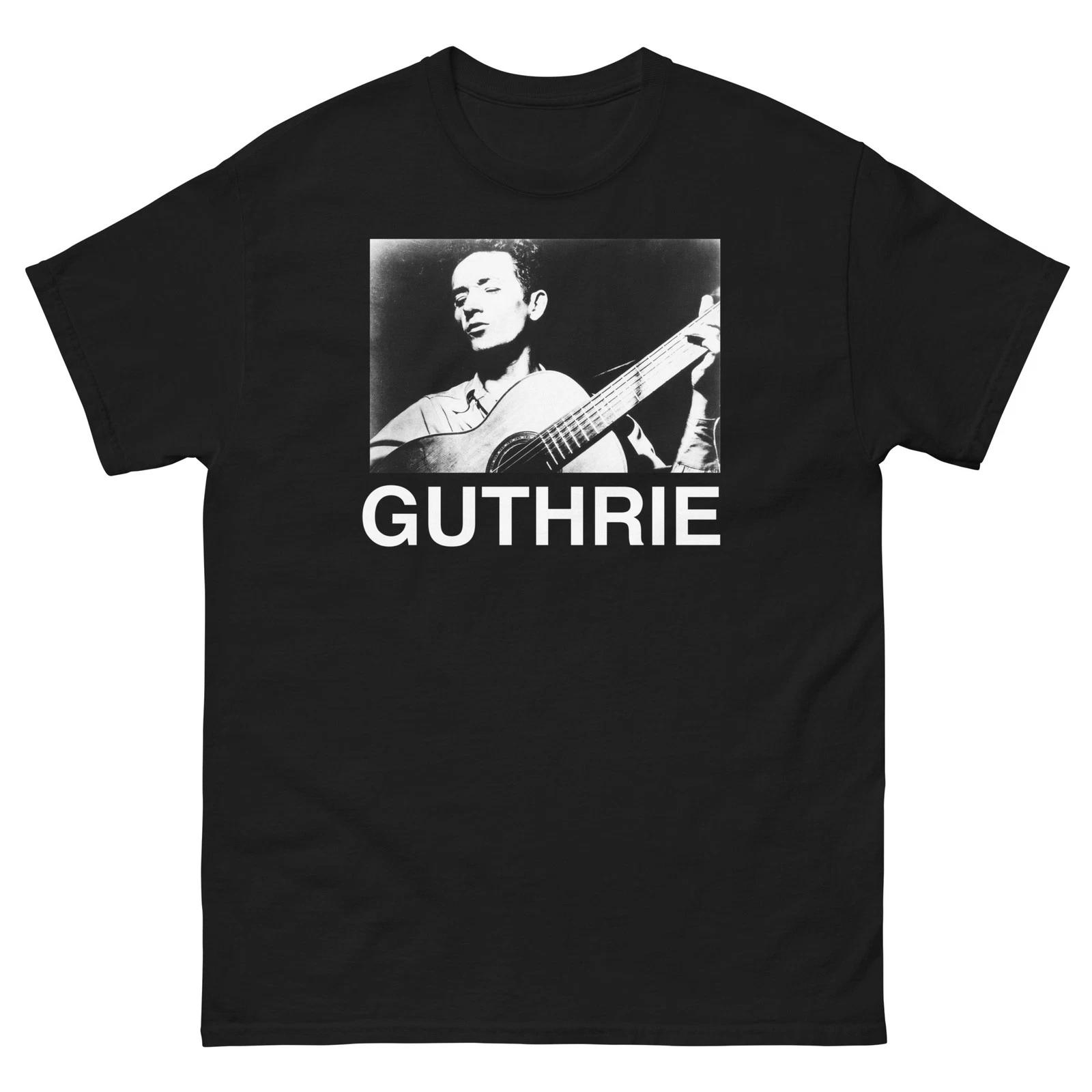 WOODY GUTHRIE Черная Графическая Хлопковая Футболка 100% Мужские Футболки Топ Унисекс классическая футболка S