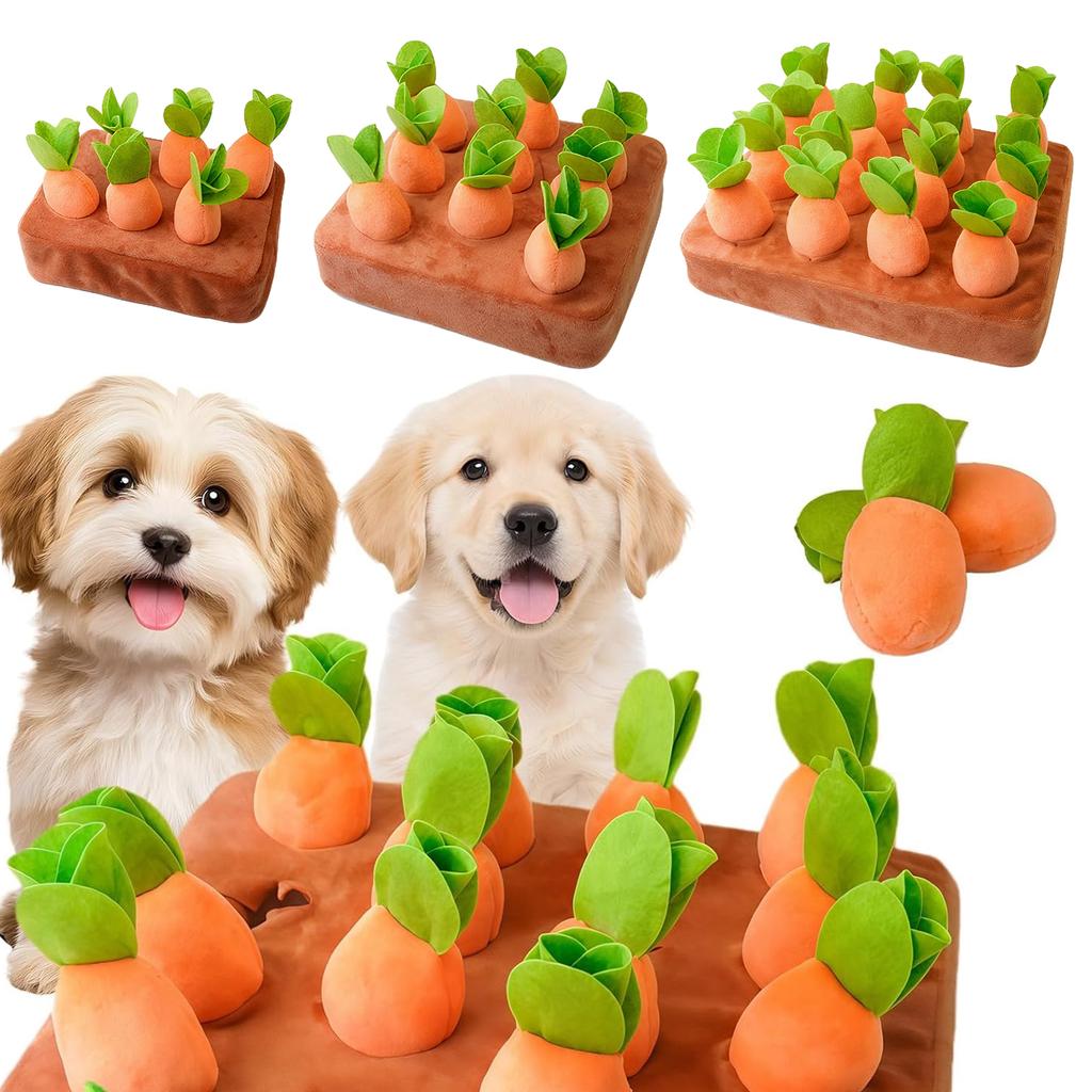 Carrot Dog Toys 2 in 1 Non-Slip Nosework Feed Games Pull Radish Plush Carrot Dog Interactive Toys for Dogs