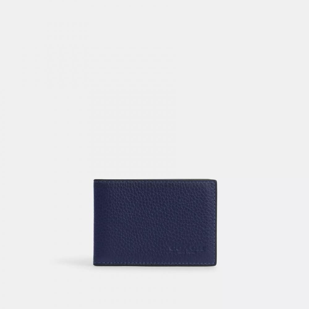 Coach Compact Billfold Wallet Saddle