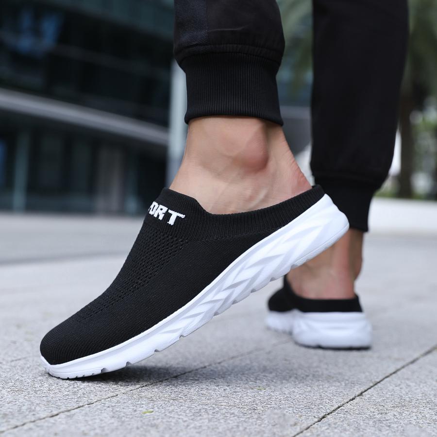 Men Slippers Summer Breathable Home Indoor Slippers Men Flats Thick Bottom Lightweight Slides Fashion Outdoor Walking Shoes