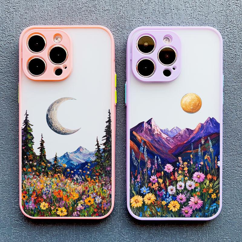 INS Intermountain Daisy Floral Print Phone Case for iPhone 17 16 15 14 Pro Max Plus 13 12 Mini 11 Pro Max XR XS X Back Cover